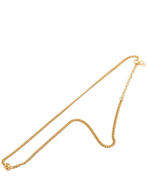 Christian Dior Pre-Owned 20th Century Gold Plated Logo Pendant Necklace costume necklace