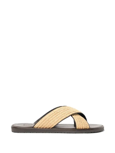 Scarosso Ettore crossover-strap raffia sandals