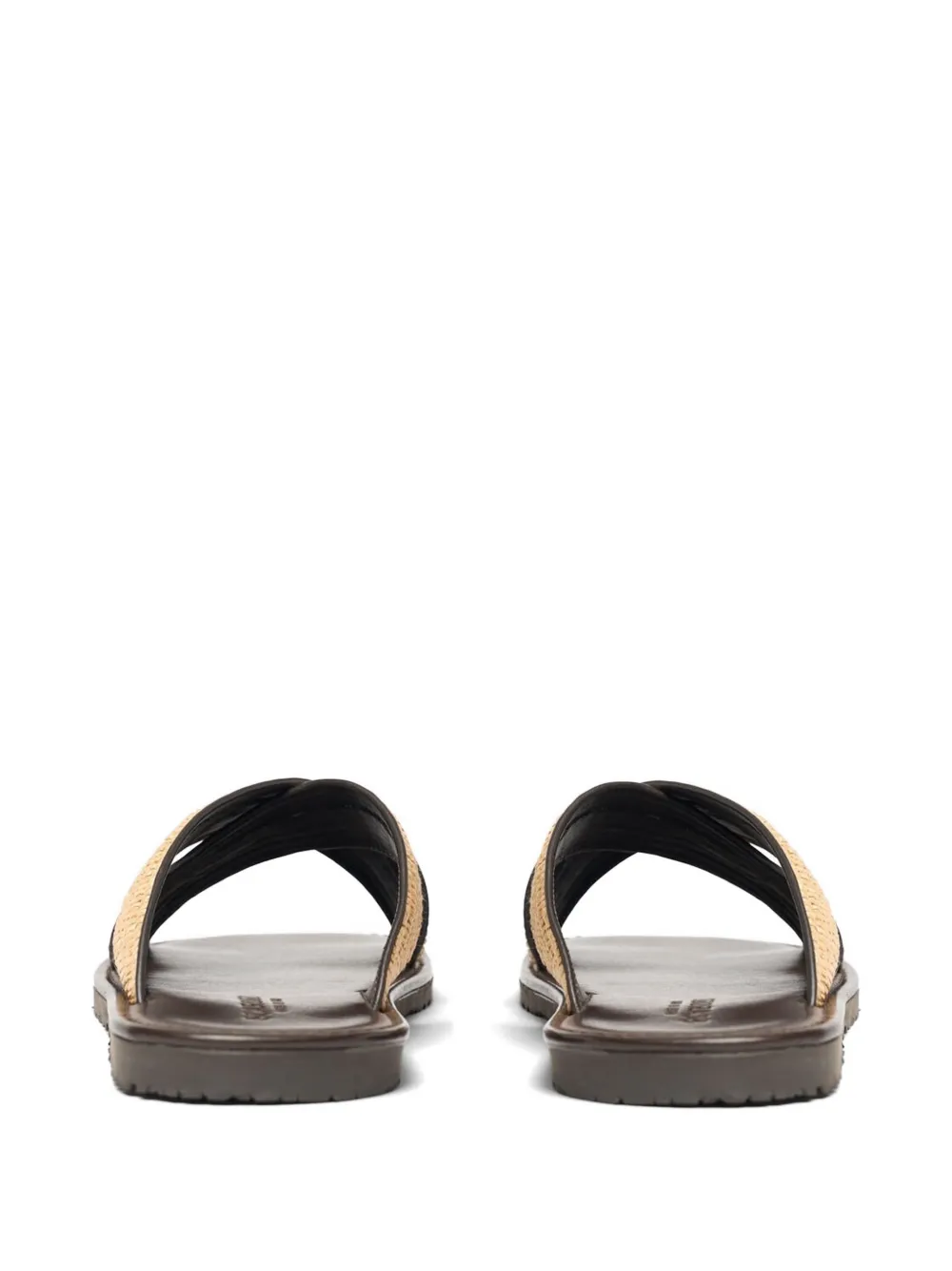 Scarosso Ettore crossover-strap raffia sandals Beige