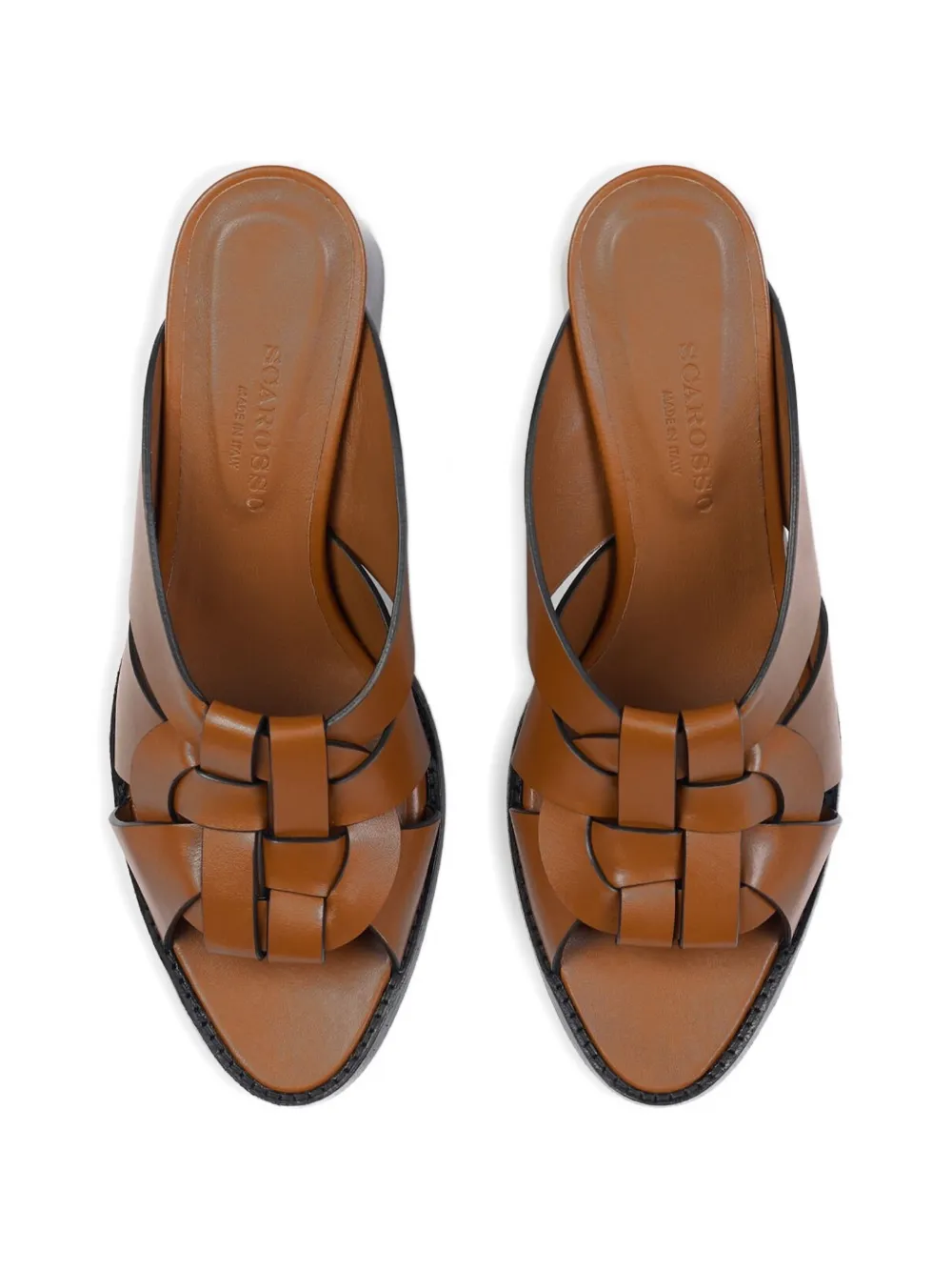 Scarosso Aida woven leather sandals Beige