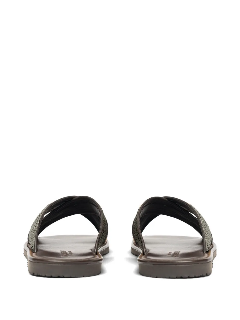 Scarosso Ettore crossover-strap raffia sandals Groen