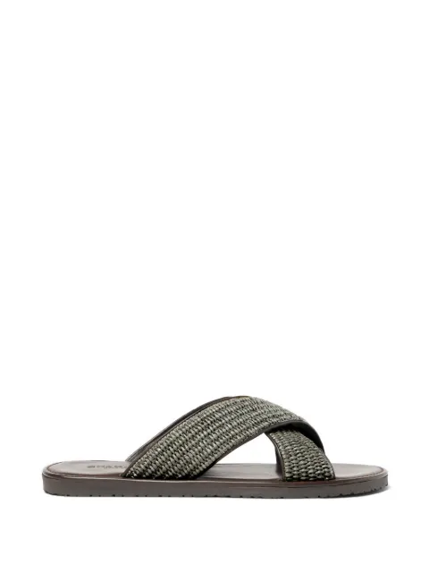 Scarosso Ettore crossover-strap raffia sandals