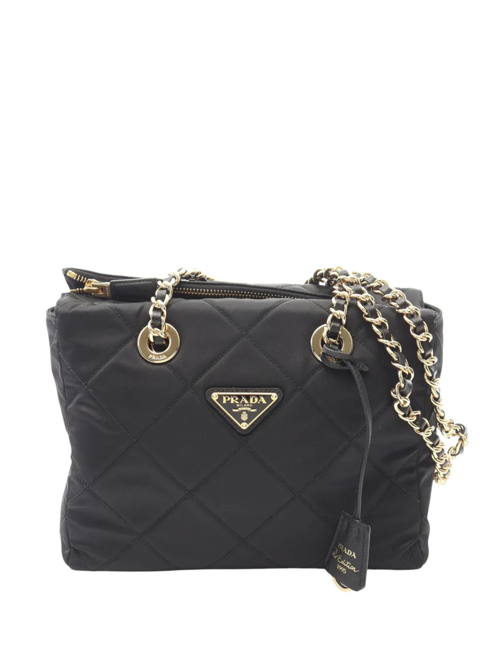 Prada Pre-Owned Borsa a spalla Re-Nylon Re-Edition 1995 Chaine 2013-2026 - Nero