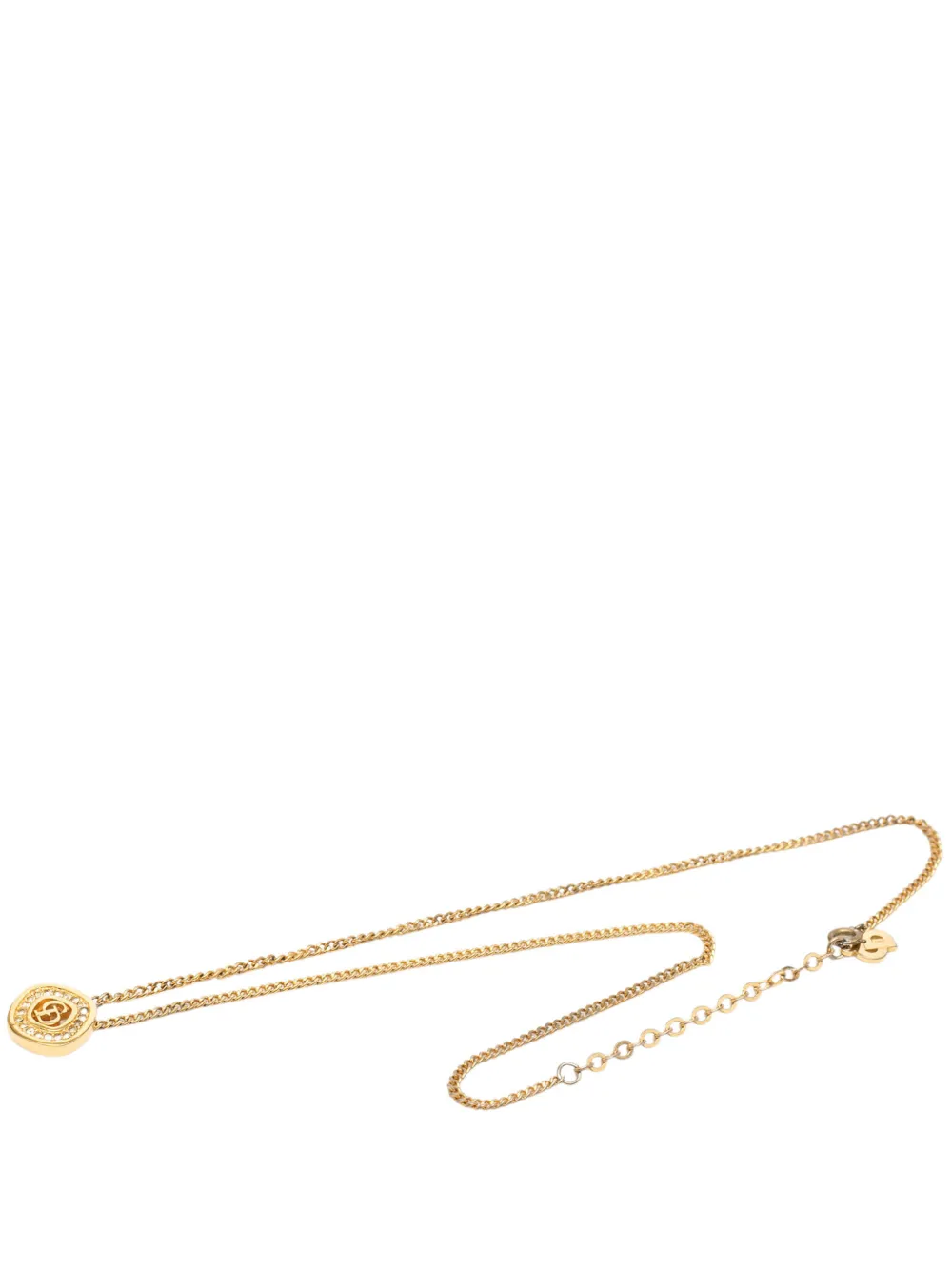 Christian Dior Pre-Owned 20th Century Gold Plated Strass CD Logo Pendant Necklace costume necklace - Oro