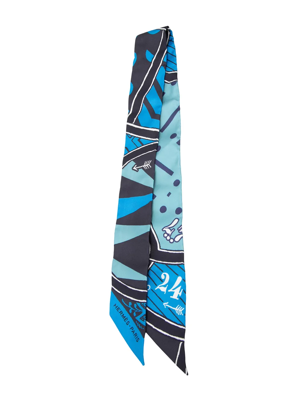 Hermès Pre-Owned 2010-2026 Jeu de Soie Uniforme Twilly-Seidenschal - Blau