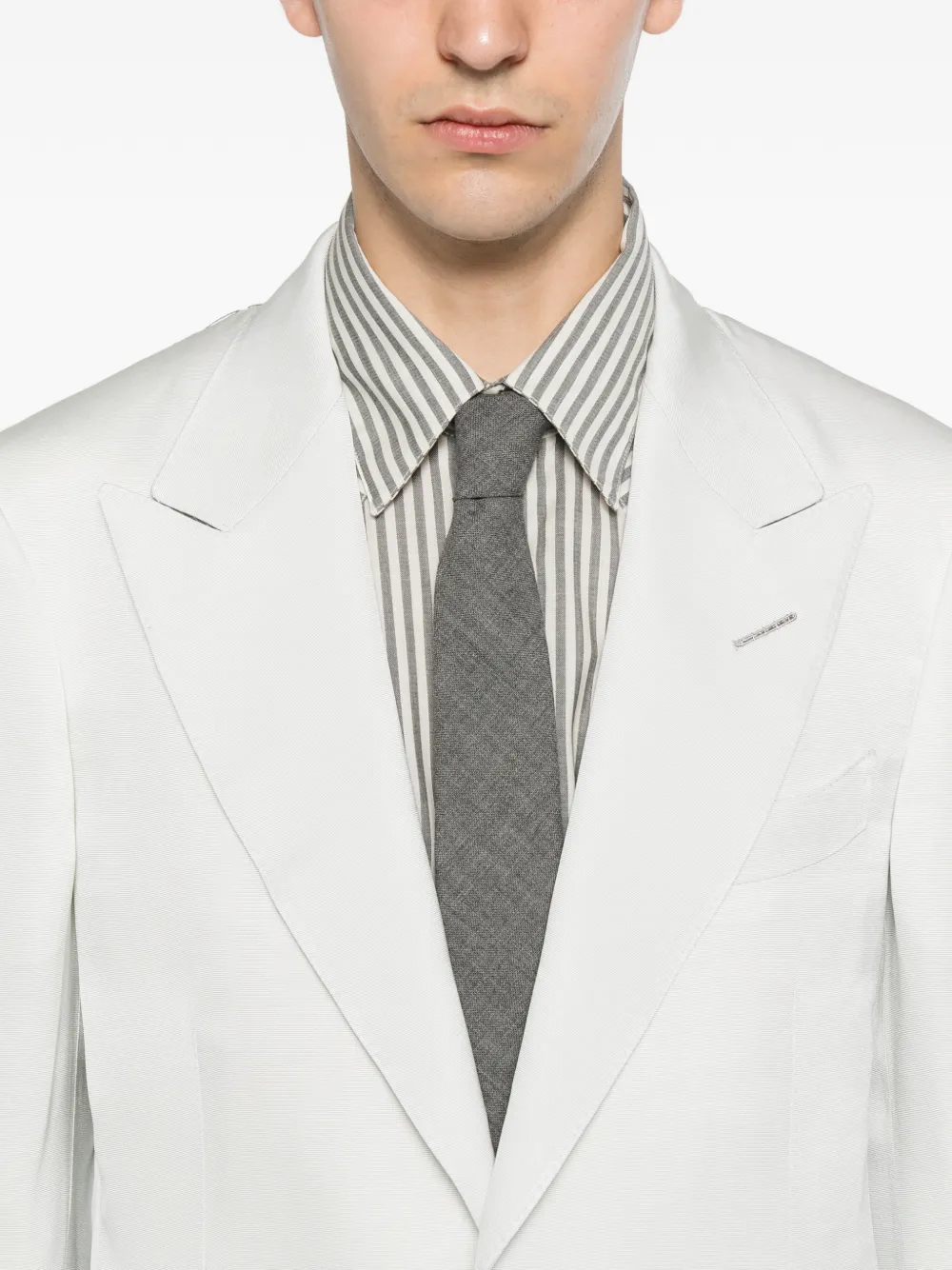 TOM FORD Shelton blazer met puntige revers en enkele rij knopen Blauw