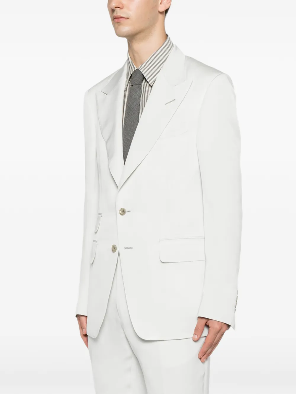 TOM FORD Shelton blazer met puntige revers en enkele rij knopen Blauw