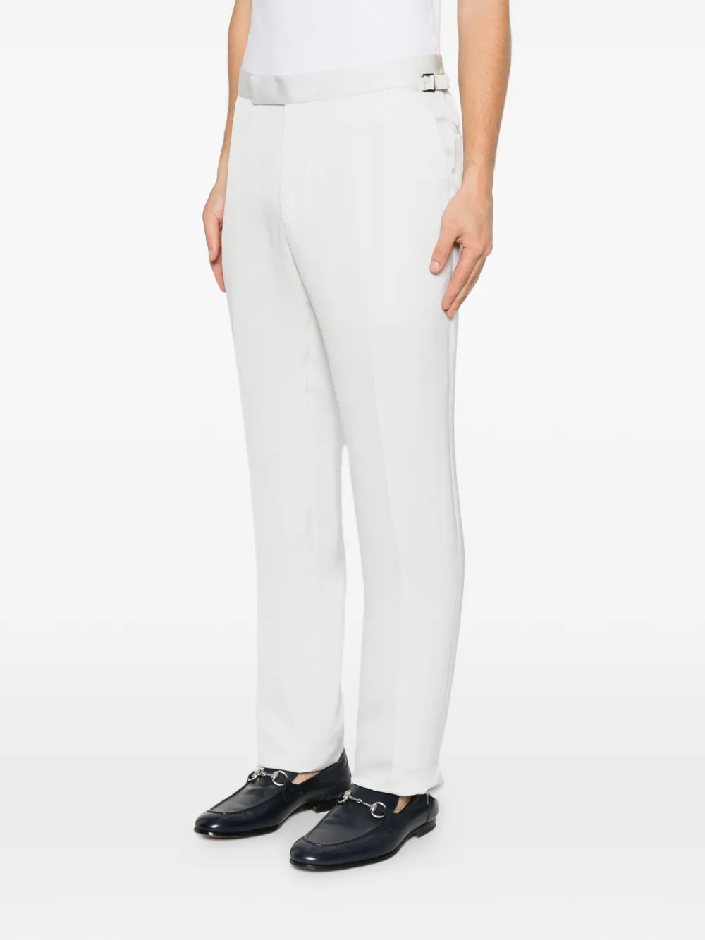 TOM FORD Geplooide broek met verstelbare zijkant Blauw