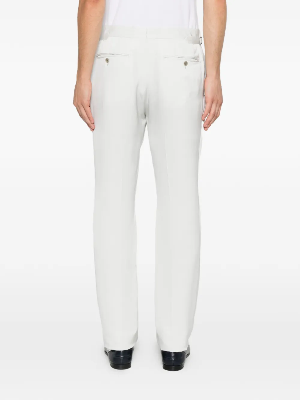 TOM FORD Geplooide broek met verstelbare zijkant Blauw