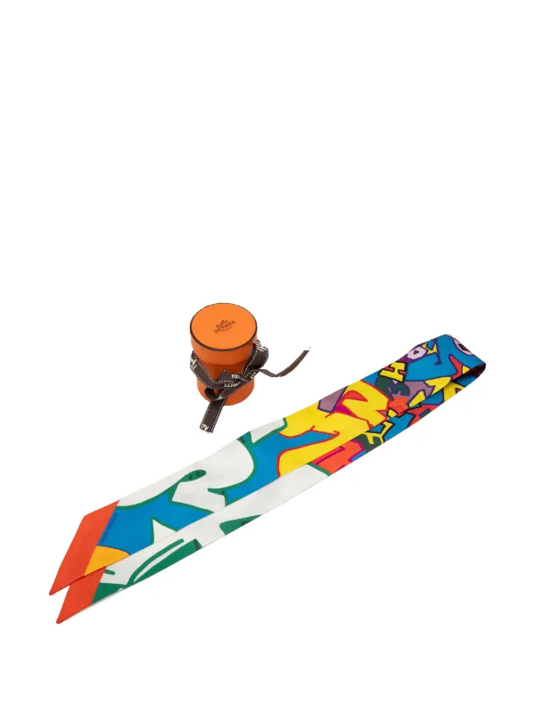Hermès Pre-Owned 2000-2025 Graffiti Silk Twilly Scarf Scarves
