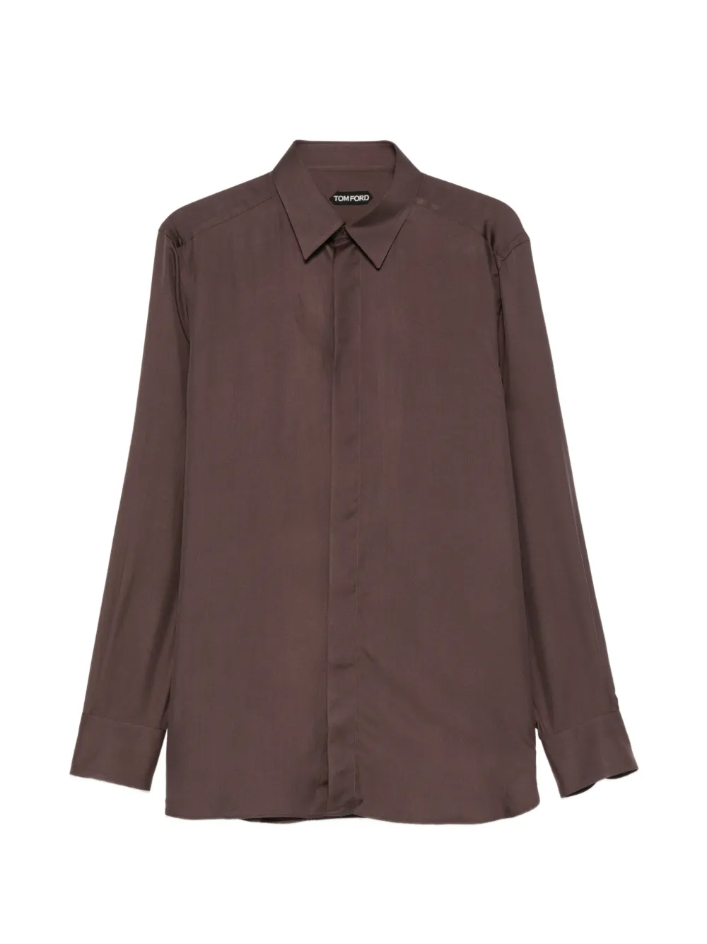 TOM FORD concealed-fastening long-sleeve shirt - Marrone