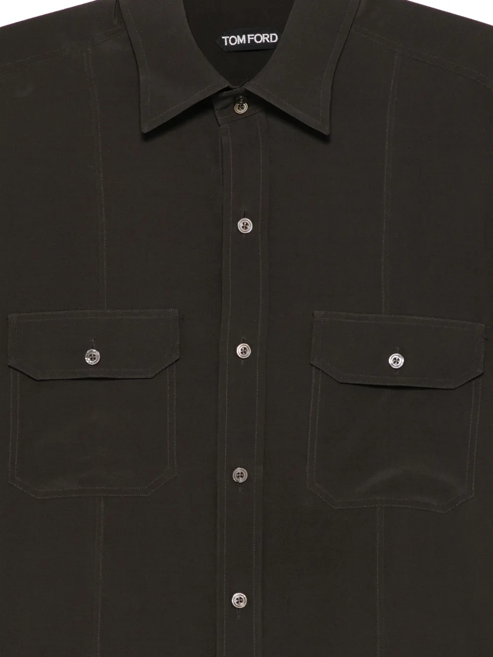 TOM FORD Overhemd met borstzak Bruin
