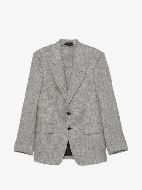 TOM FORD herringbone-pattern peak-lapels blazer