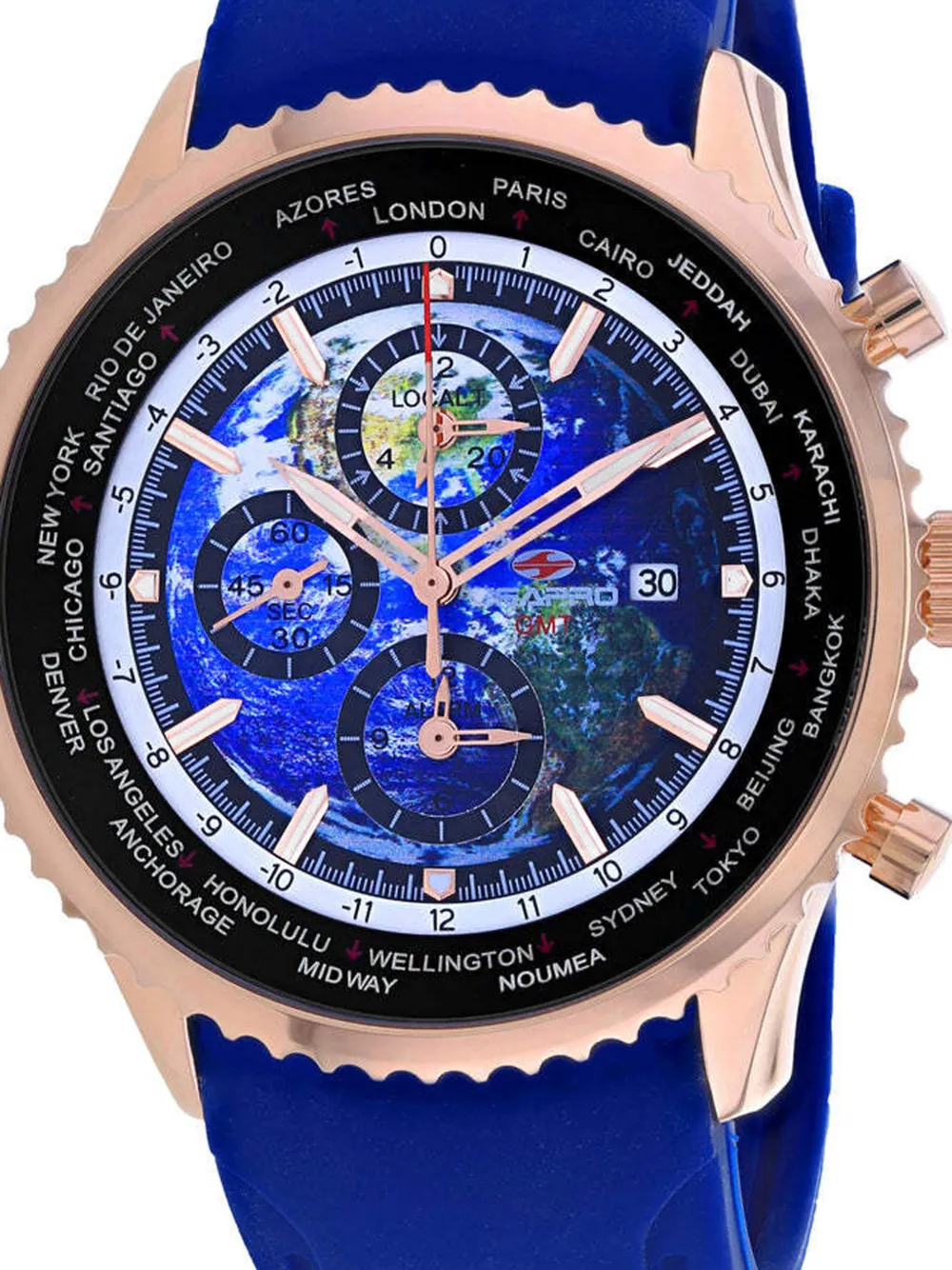  Seapro Reloj Meridian World Timer Gmt De 47 Mm - Azul 