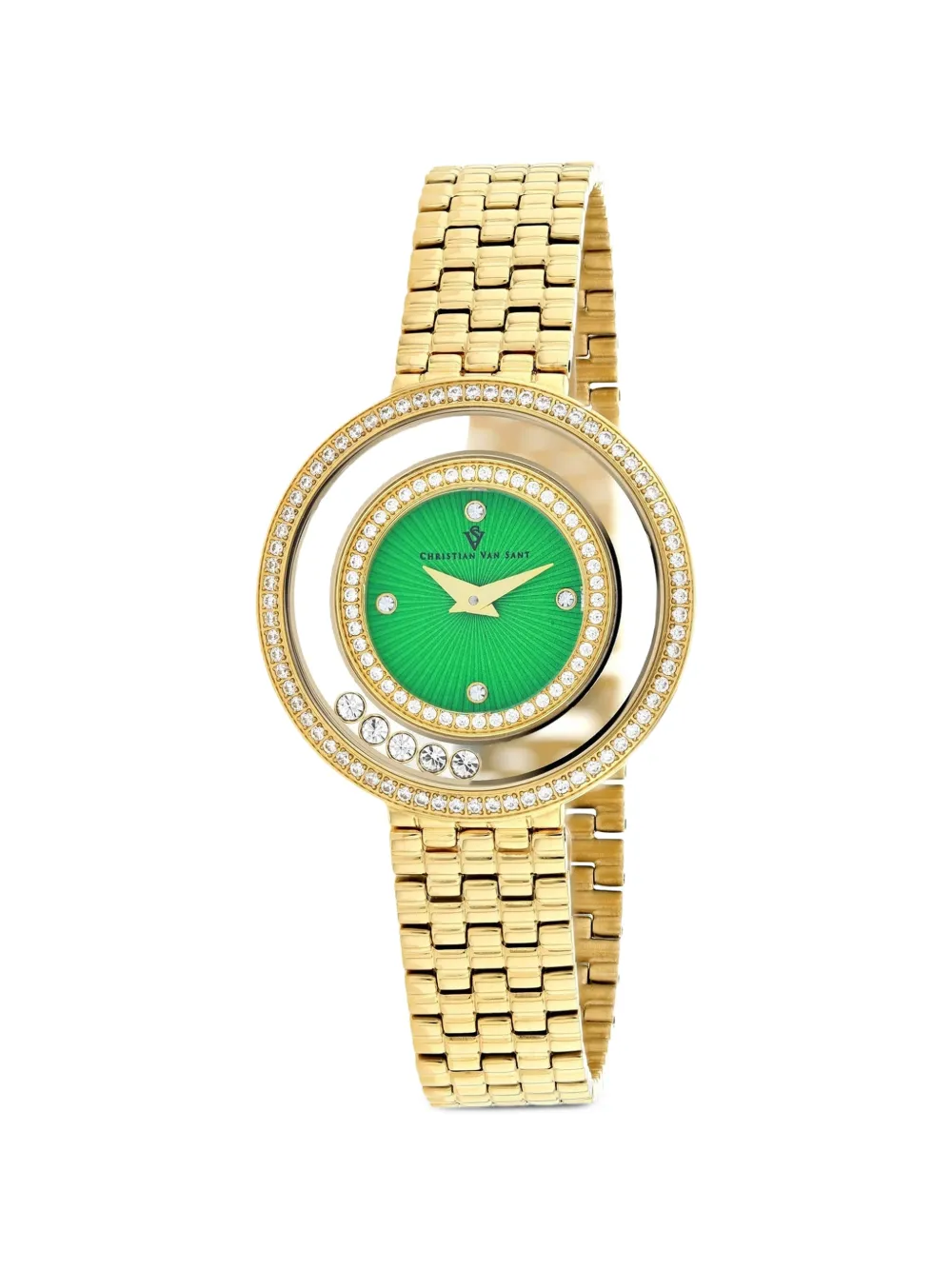 CHRISTIAN VAN SANT Gracieuse Crystal 34mm watch - Verde