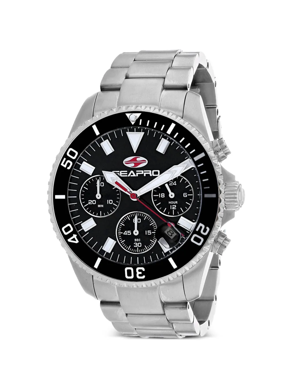 SEAPRO Scuba 200 Chrono 43mm watch - Schwarz