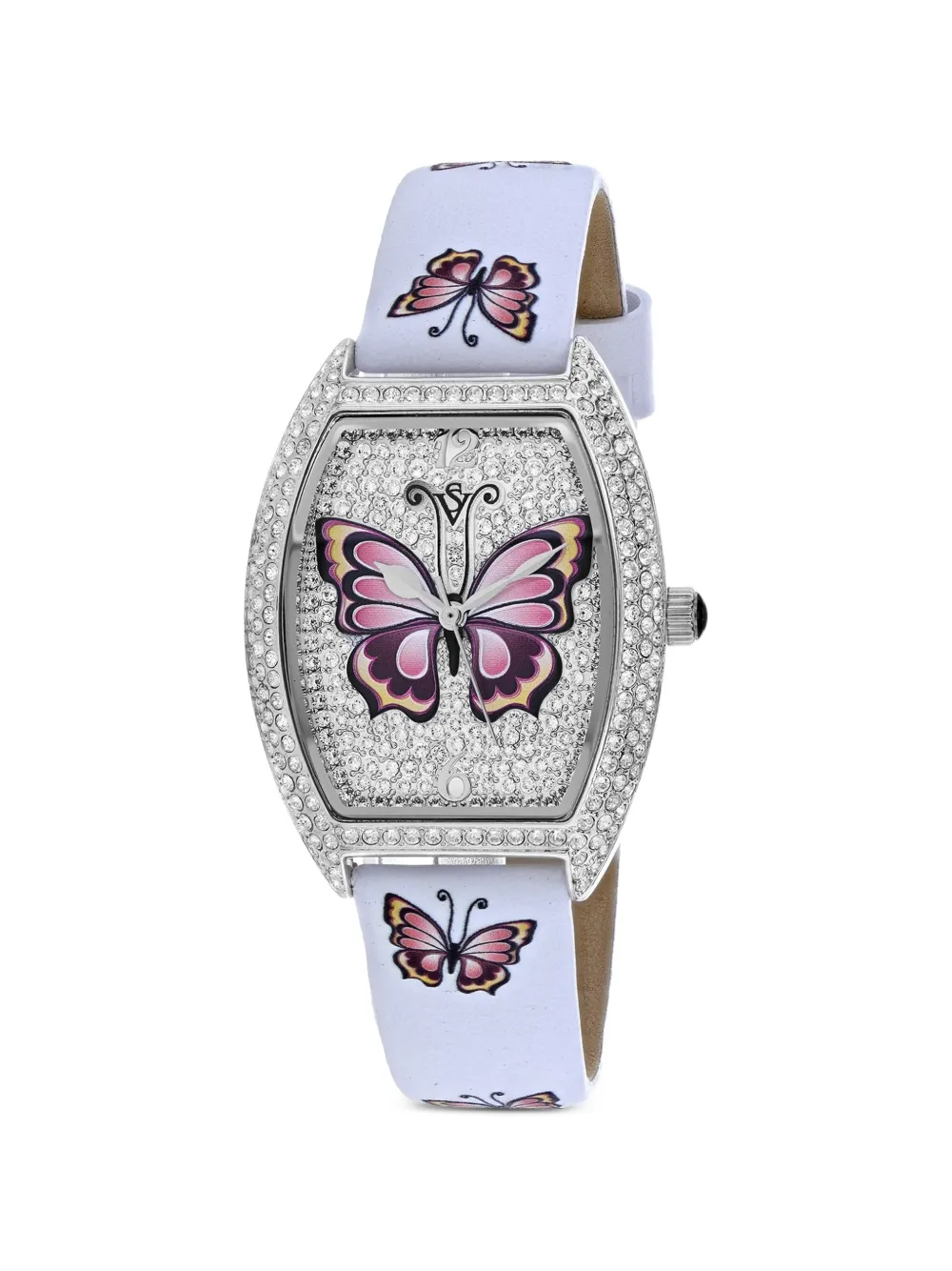 CHRISTIAN VAN SANT Papillon crystal-embellished 36mm watch - Argento