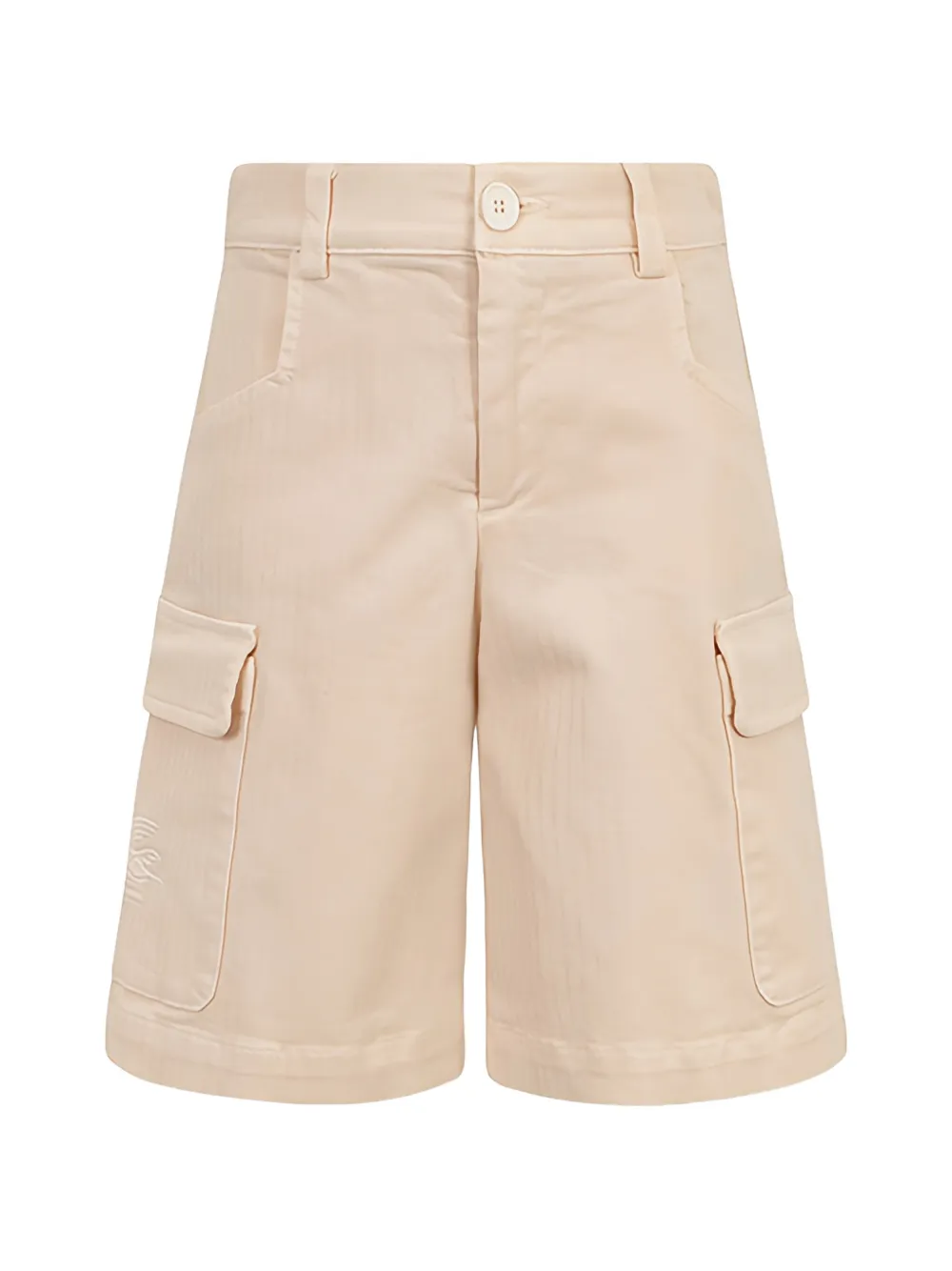 ETRO KIDS logo-embroidered cargo shorts - Toni neutri