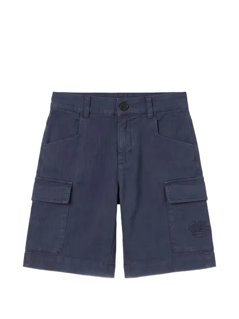 ETRO KIDS logo-embroidered cargo shorts