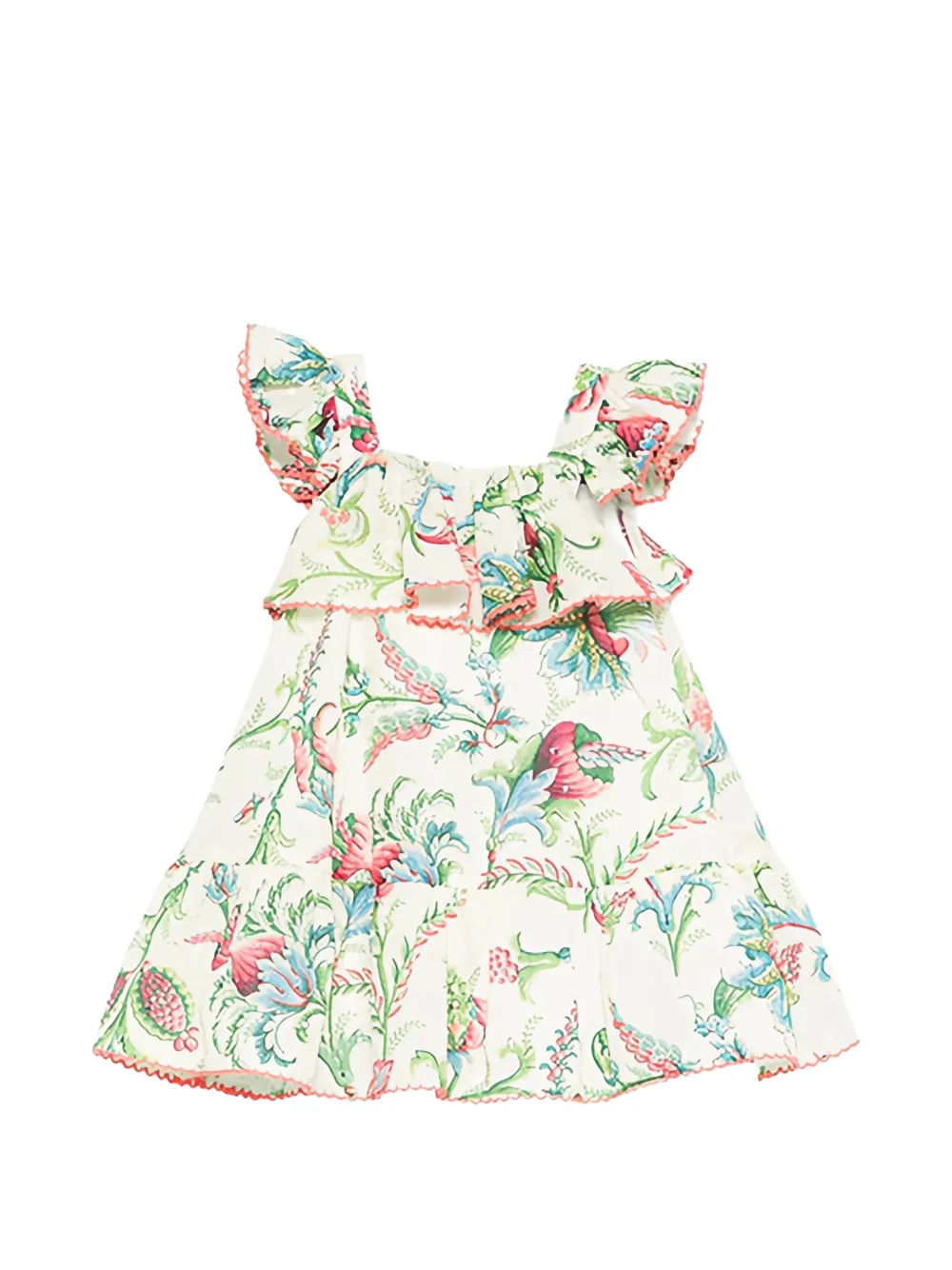ETRO KIDS floral-print ruffled dress - Toni neutri