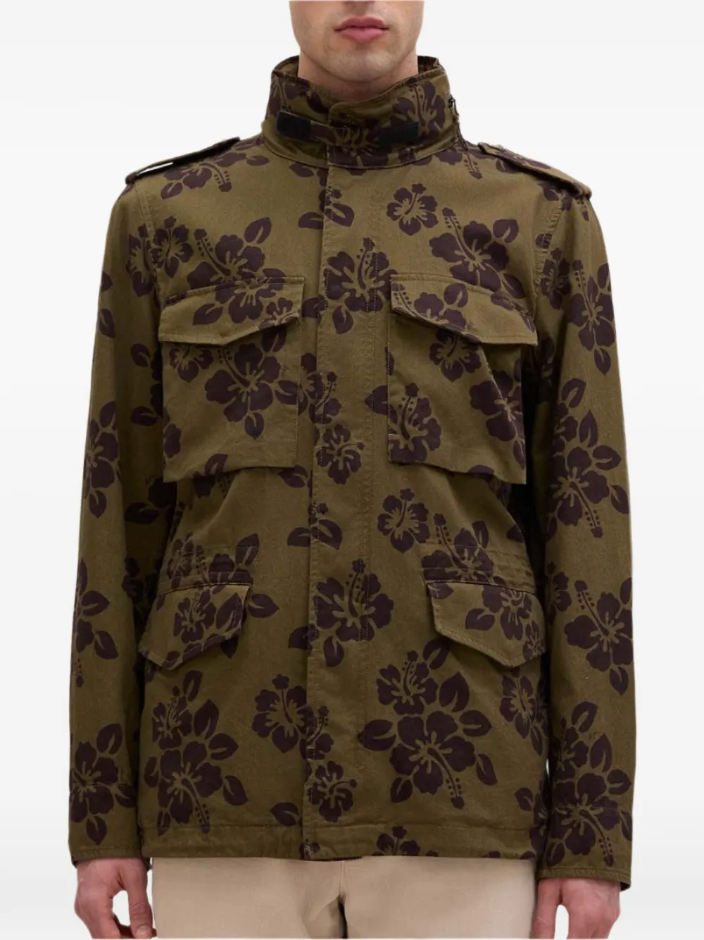 ASPESI Minifield jack met bloemenprint Groen