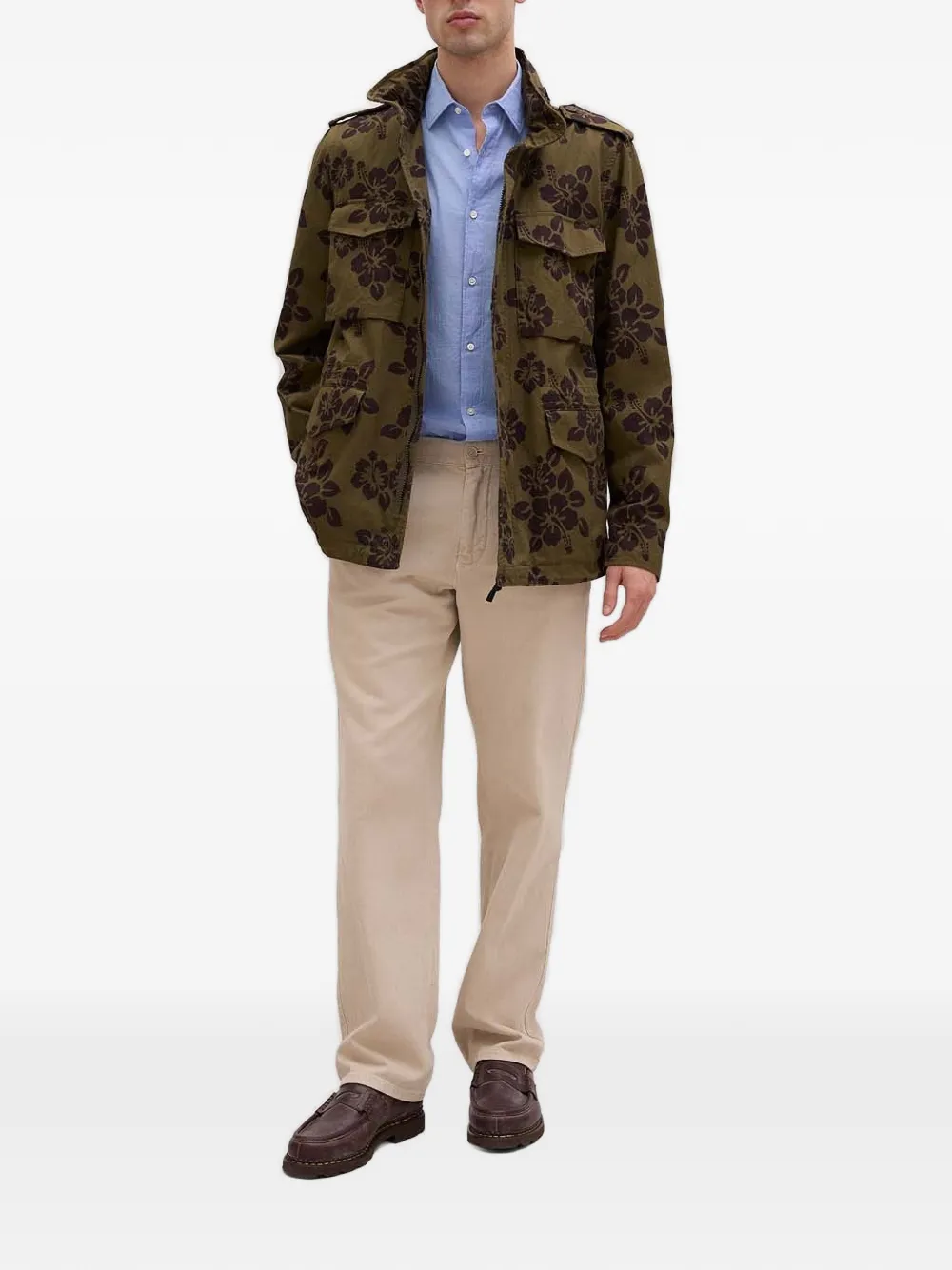 ASPESI Minifield jack met bloemenprint Groen