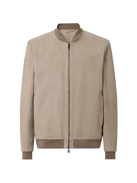Corneliani suede zip-up bomber jacket