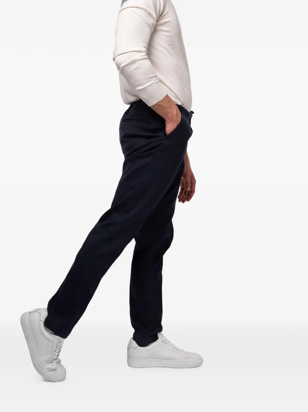 DEVORE Plooibroek met elastische tailleband Blauw