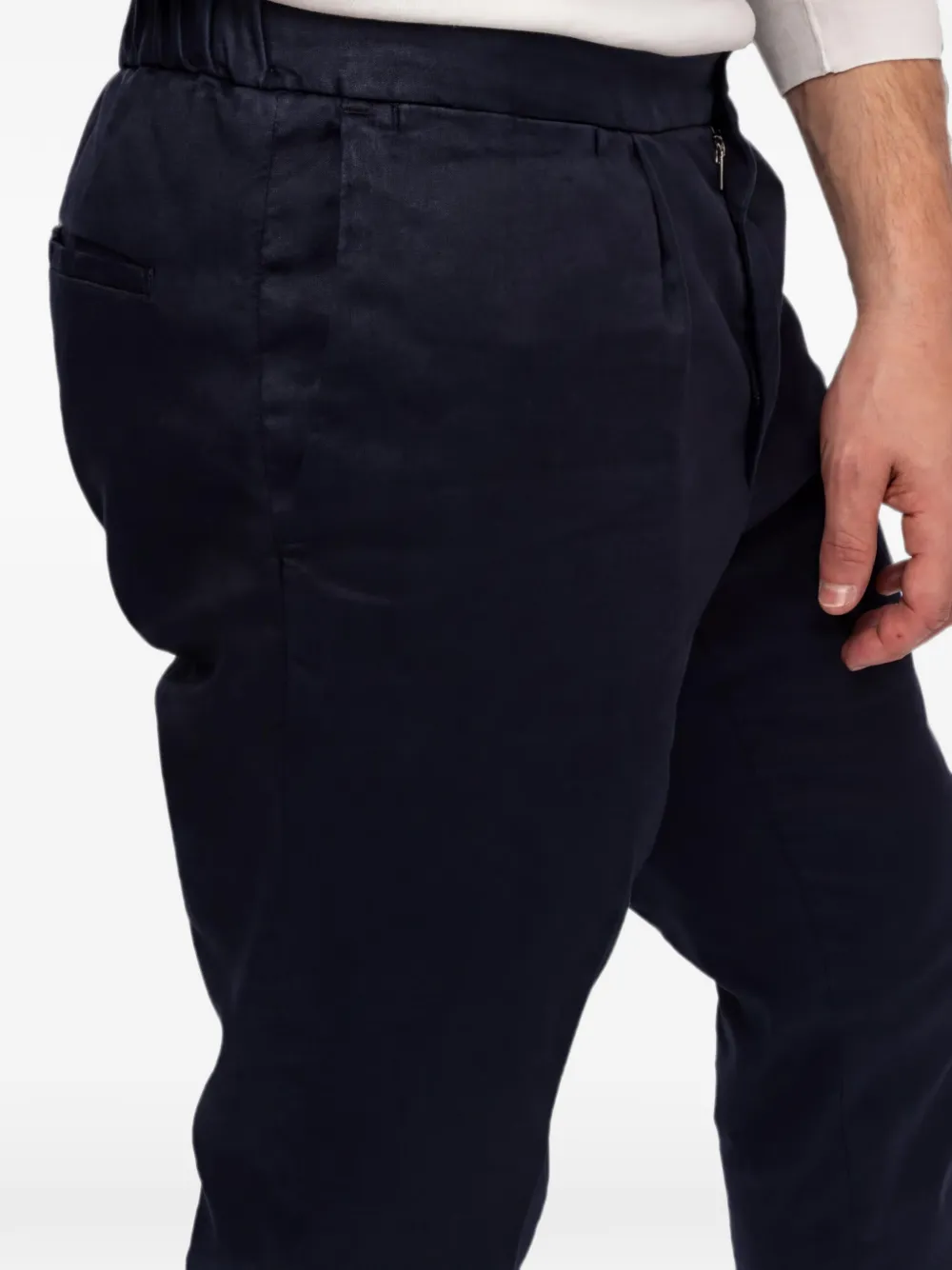 DEVORE Plooibroek met elastische tailleband Blauw