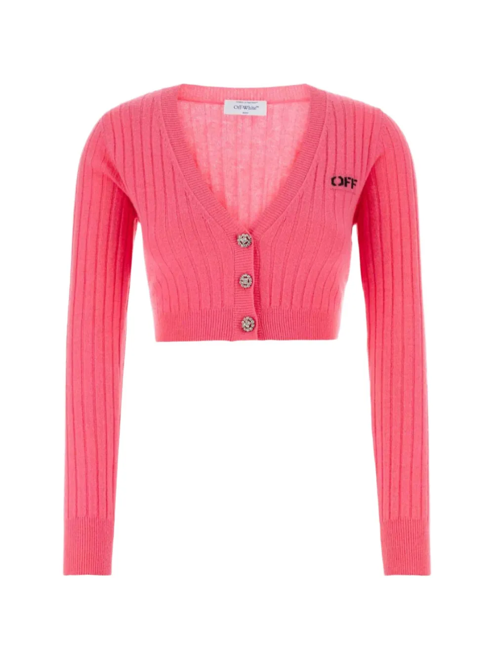 Off-white We Upside Down Crop Cardigan In Pink