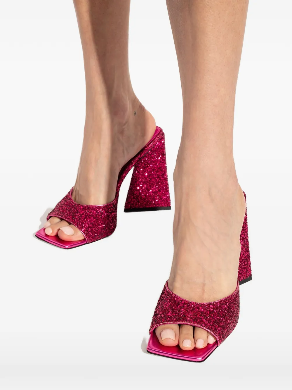 The Attico Devon muiltjes met glitter Roze