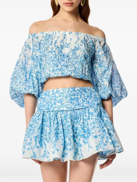 Poupette St Barth La poupette floral-print pintucked top