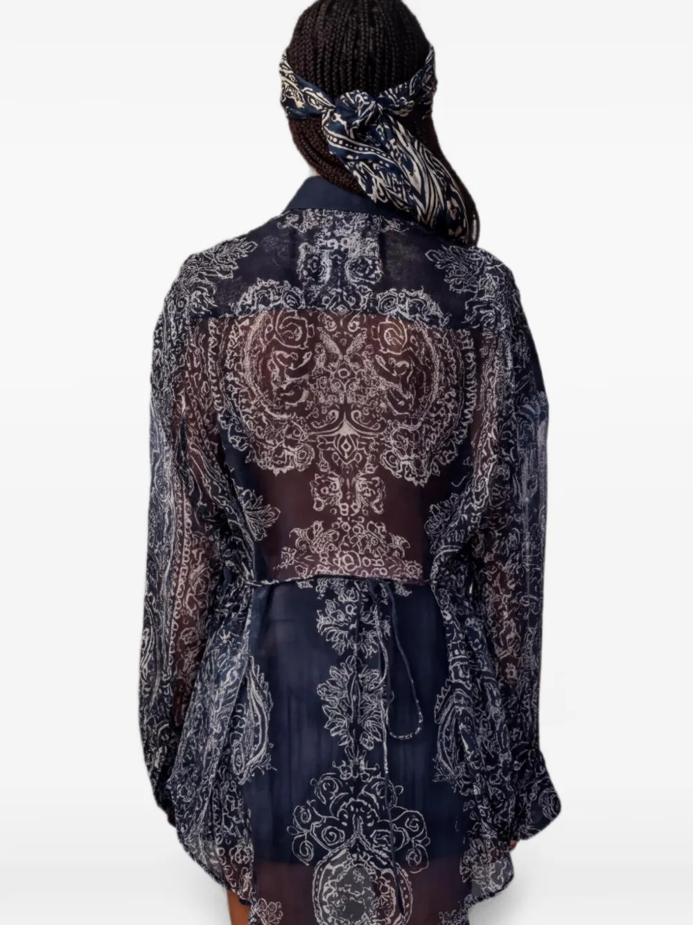 R13 Overlay Drop blouse met abstracte bandana Blauw