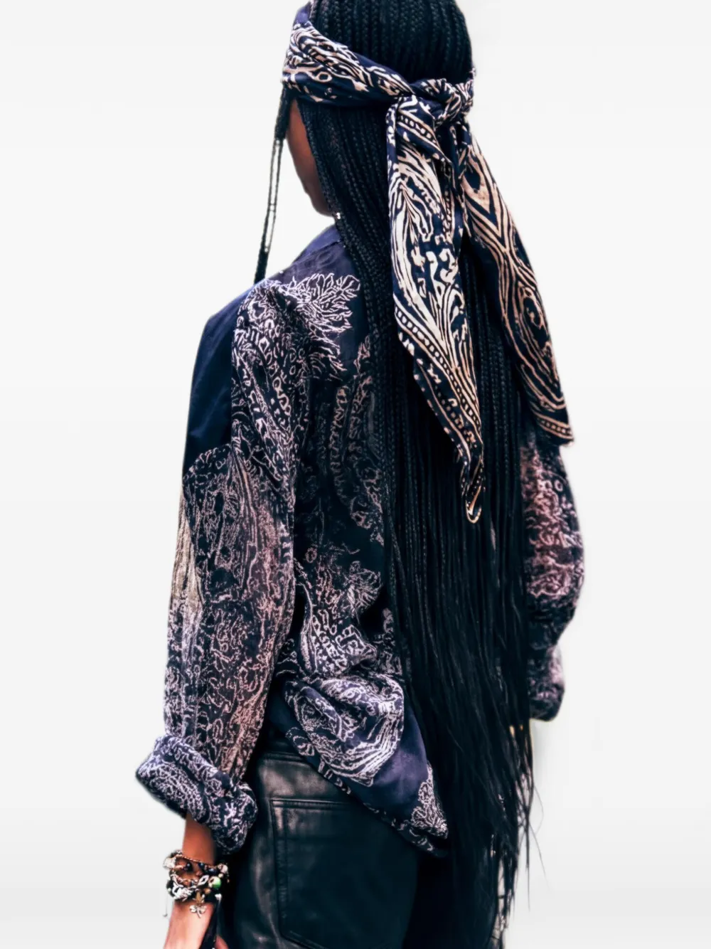 R13 Overlay Drop blouse met abstracte bandana Blauw