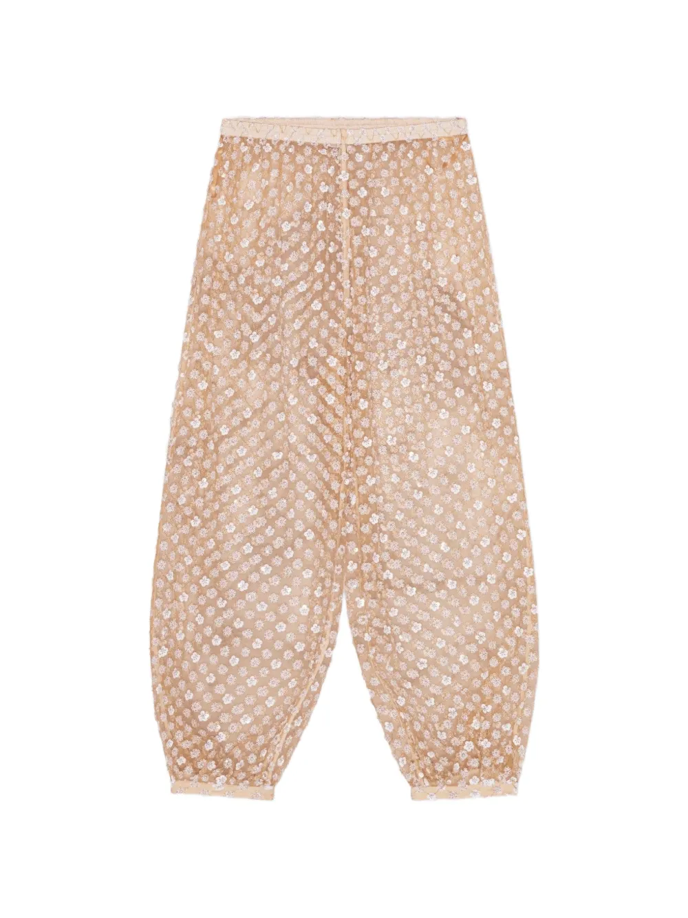 HERSKIND sequin-embellished floral-patchwork trousers - Toni neutri
