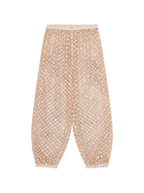 HERSKIND sequin-embellished floral-patchwork trousers