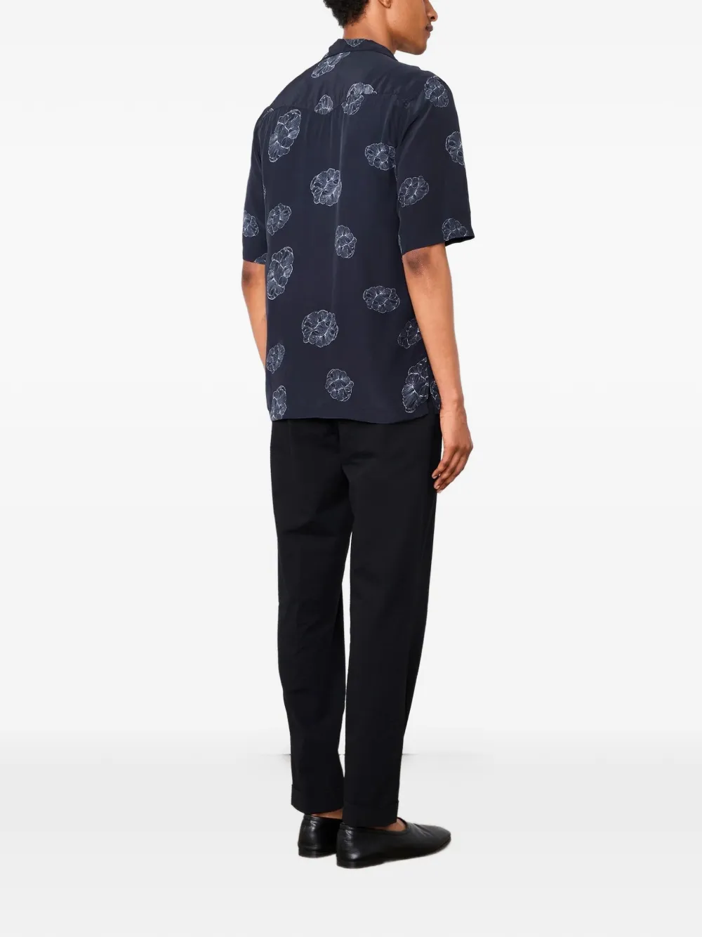 Officine Generale Overhemd met bloemenprint Blauw