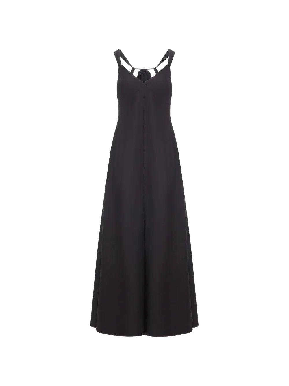 120% Lino ruffled linen dress - Nero