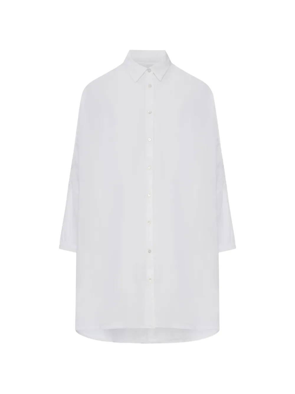 120% Lino long-sleeve linen shirt - Bianco