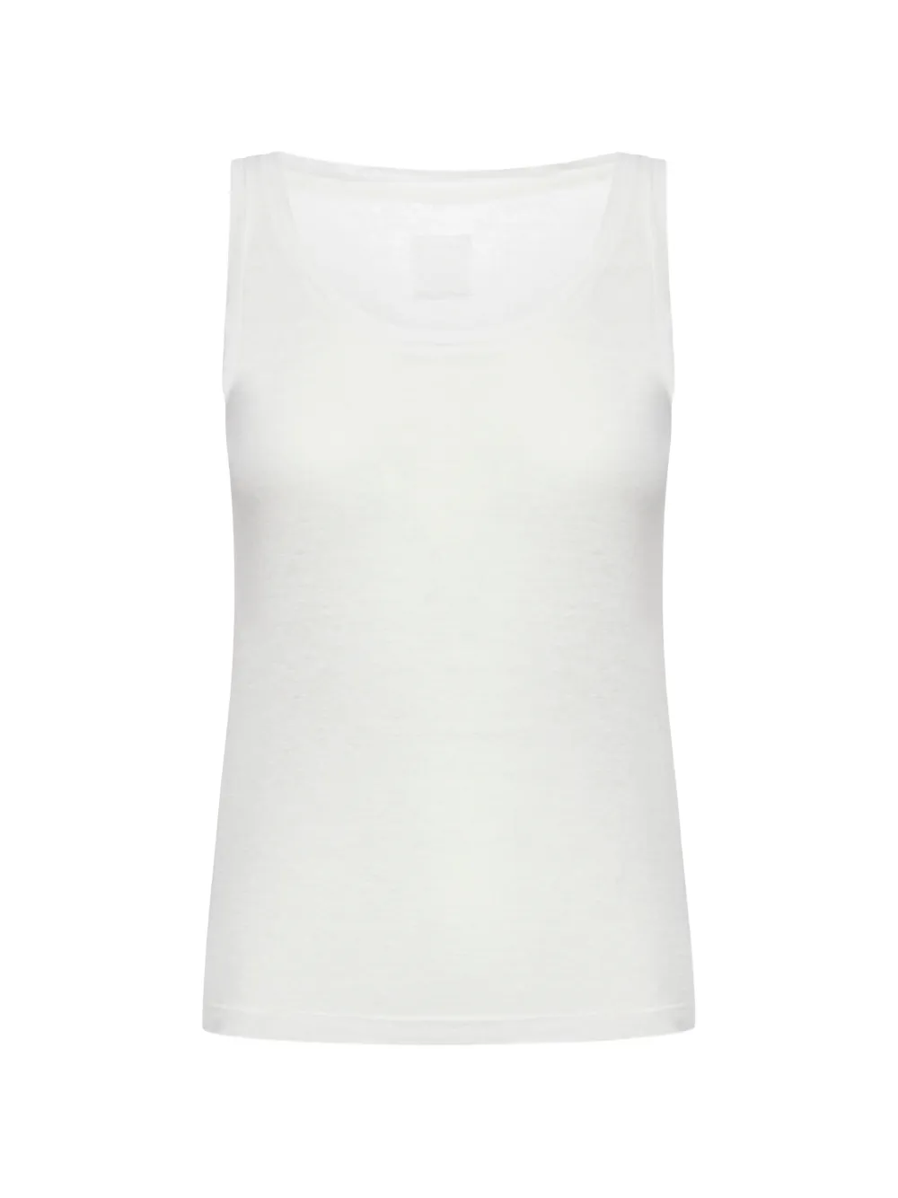 120% Lino scoop-neck sleeveless top - Bianco