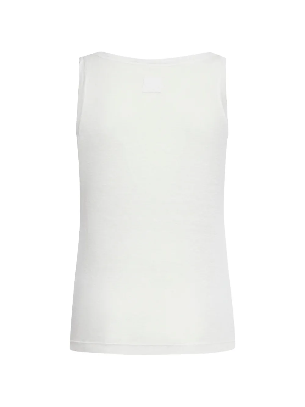 120% Lino Tanktop met diepe ronde hals Wit