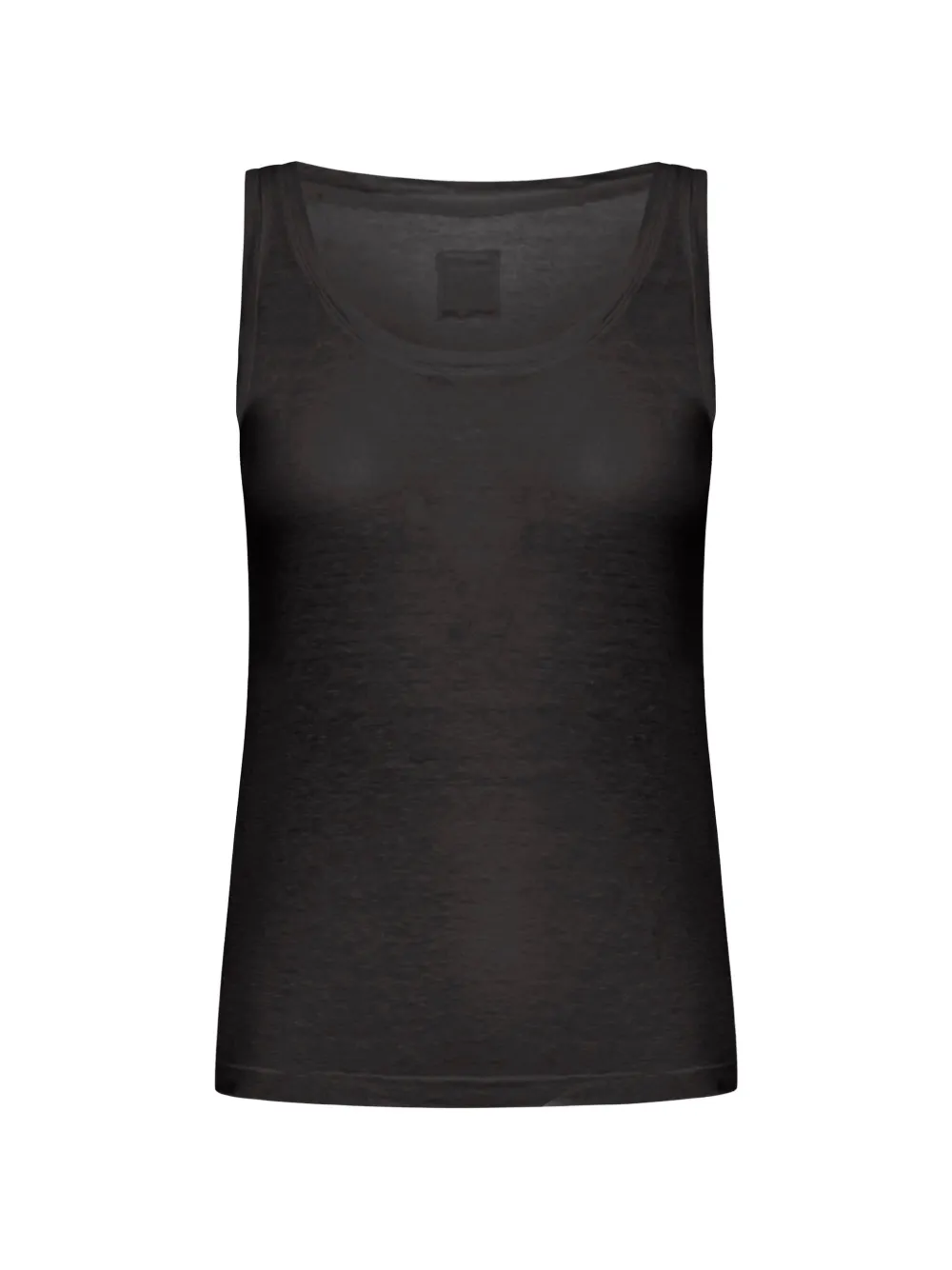 120% Lino Top con scollo ampio - Nero