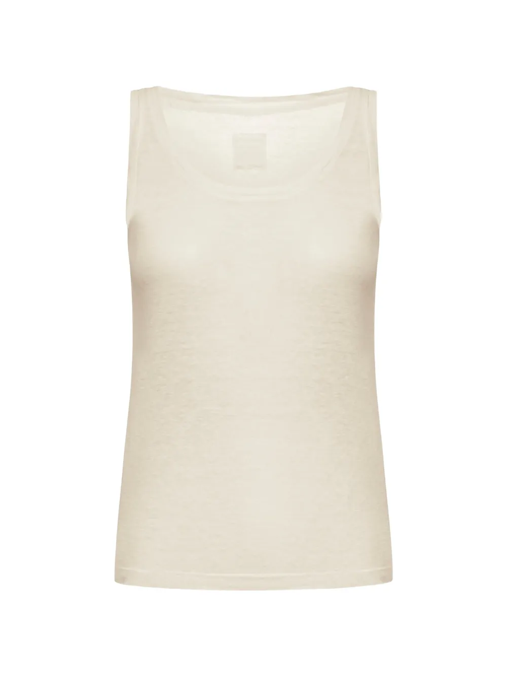 120% Lino scoop-neck linen top - Toni neutri