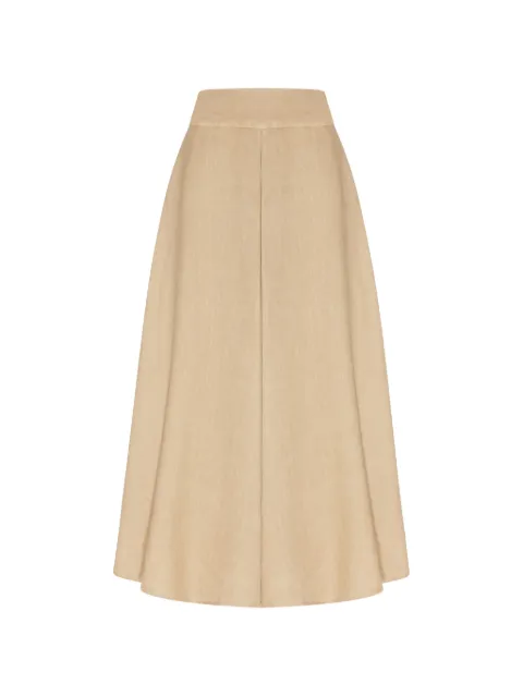 120% Lino panelled A-line midi skirt
