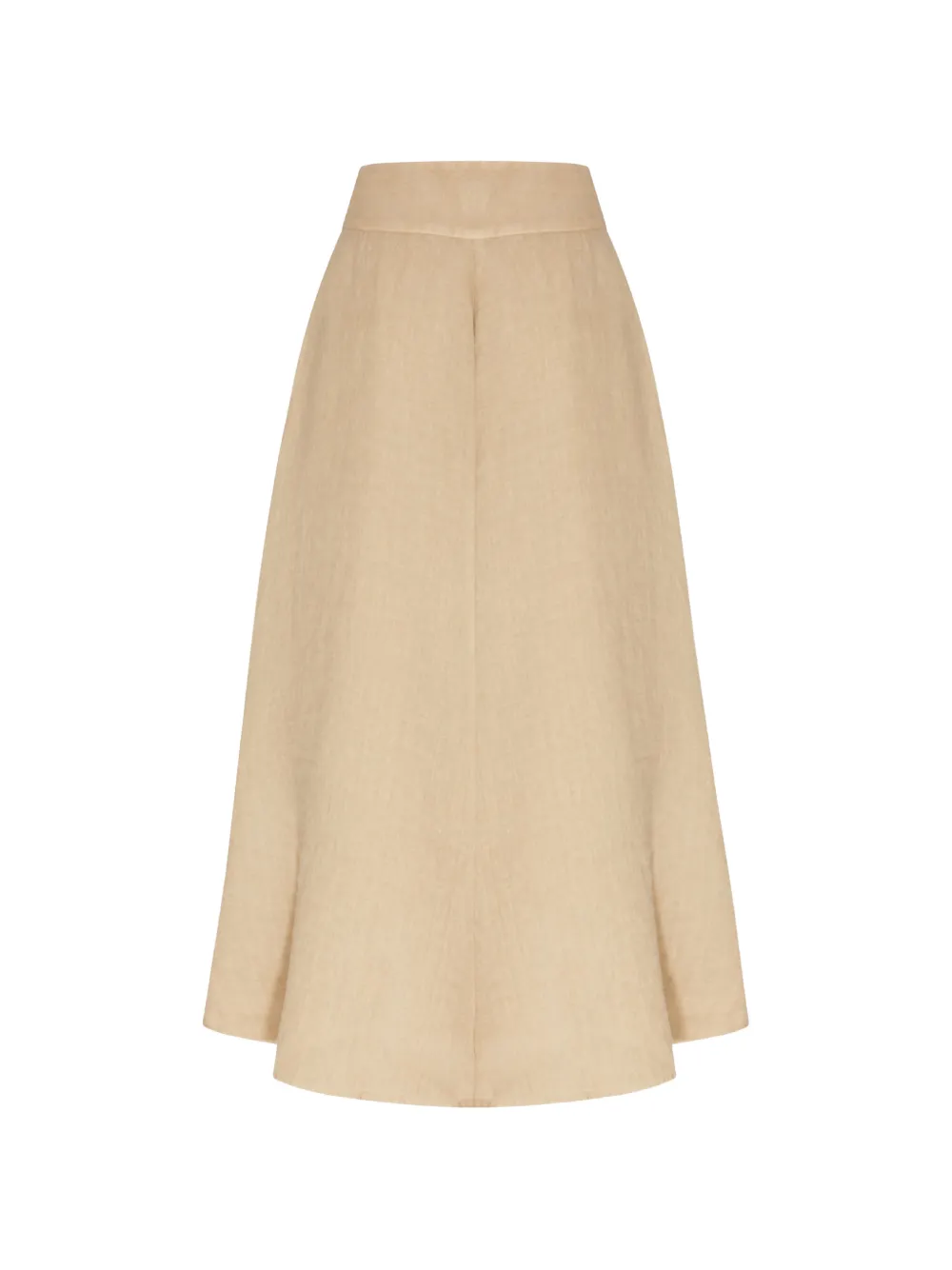 120% Lino Midi-rok met A-lijn Beige