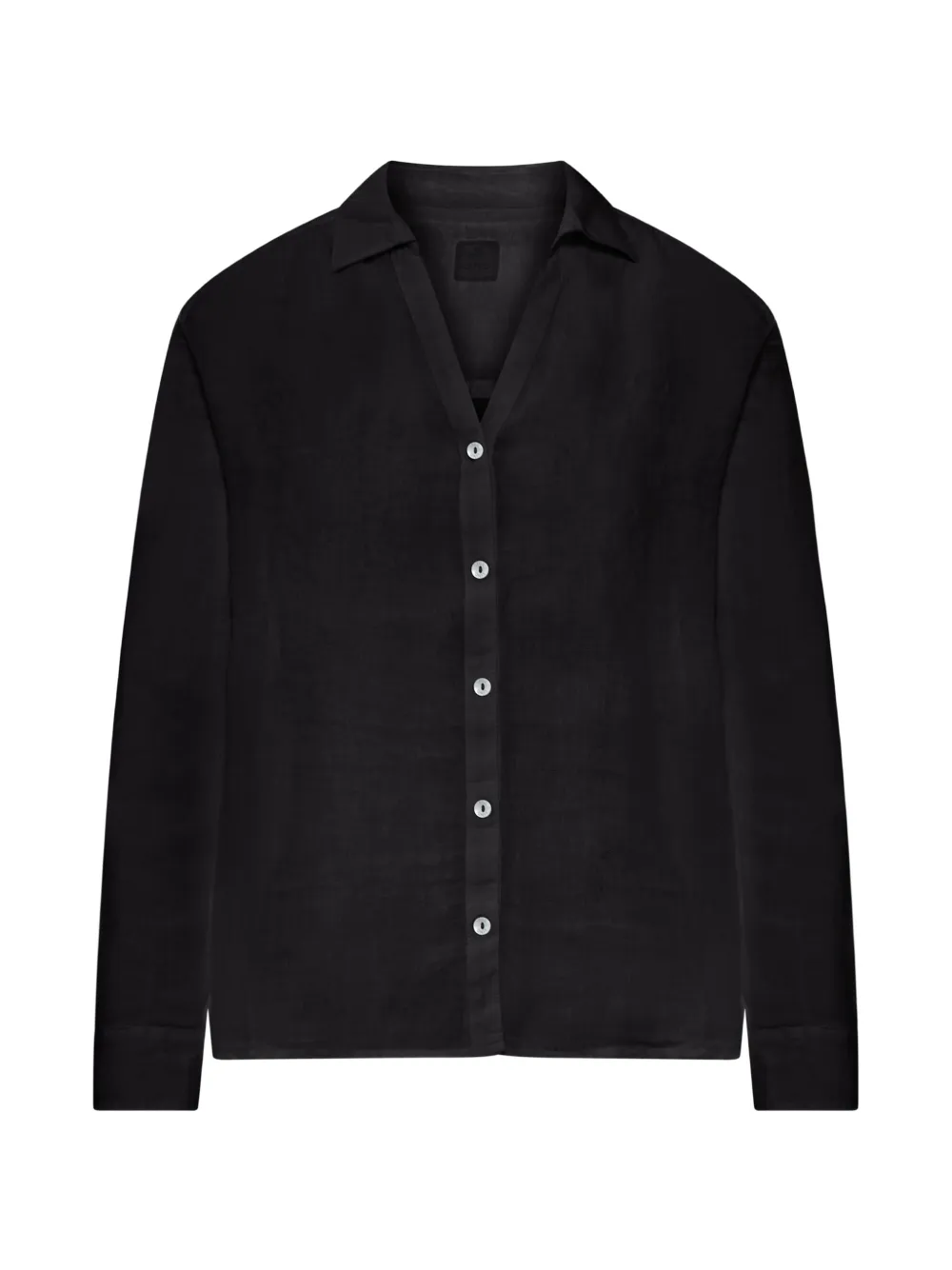 120% Lino long-sleeve linen shirt - Nero