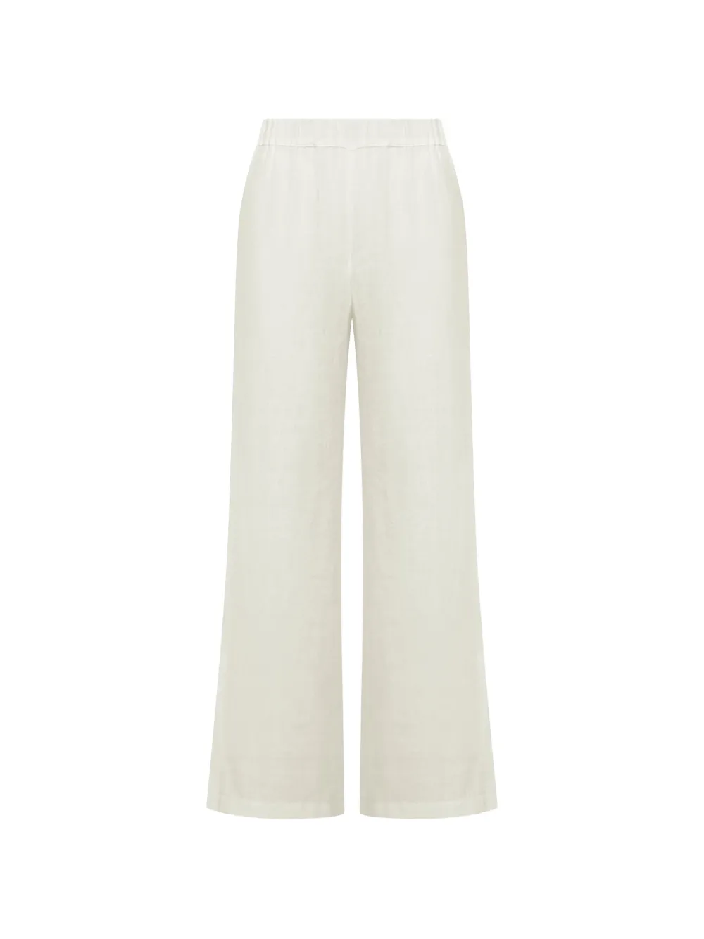 120% Lino wide-leg linen trousers - Bianco