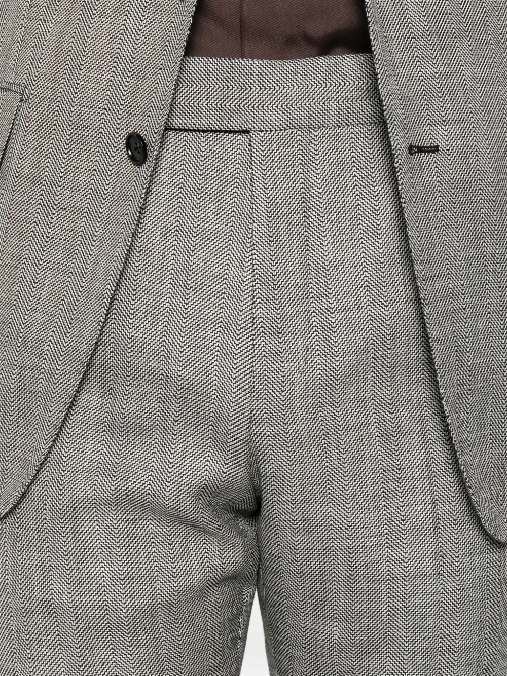 TOM FORD Pantalon met visgraat patroon Zwart