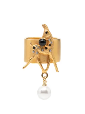 CHANEL Pre-Owned 1986-1988 Coco Mark Ring | Gold | FARFETCH