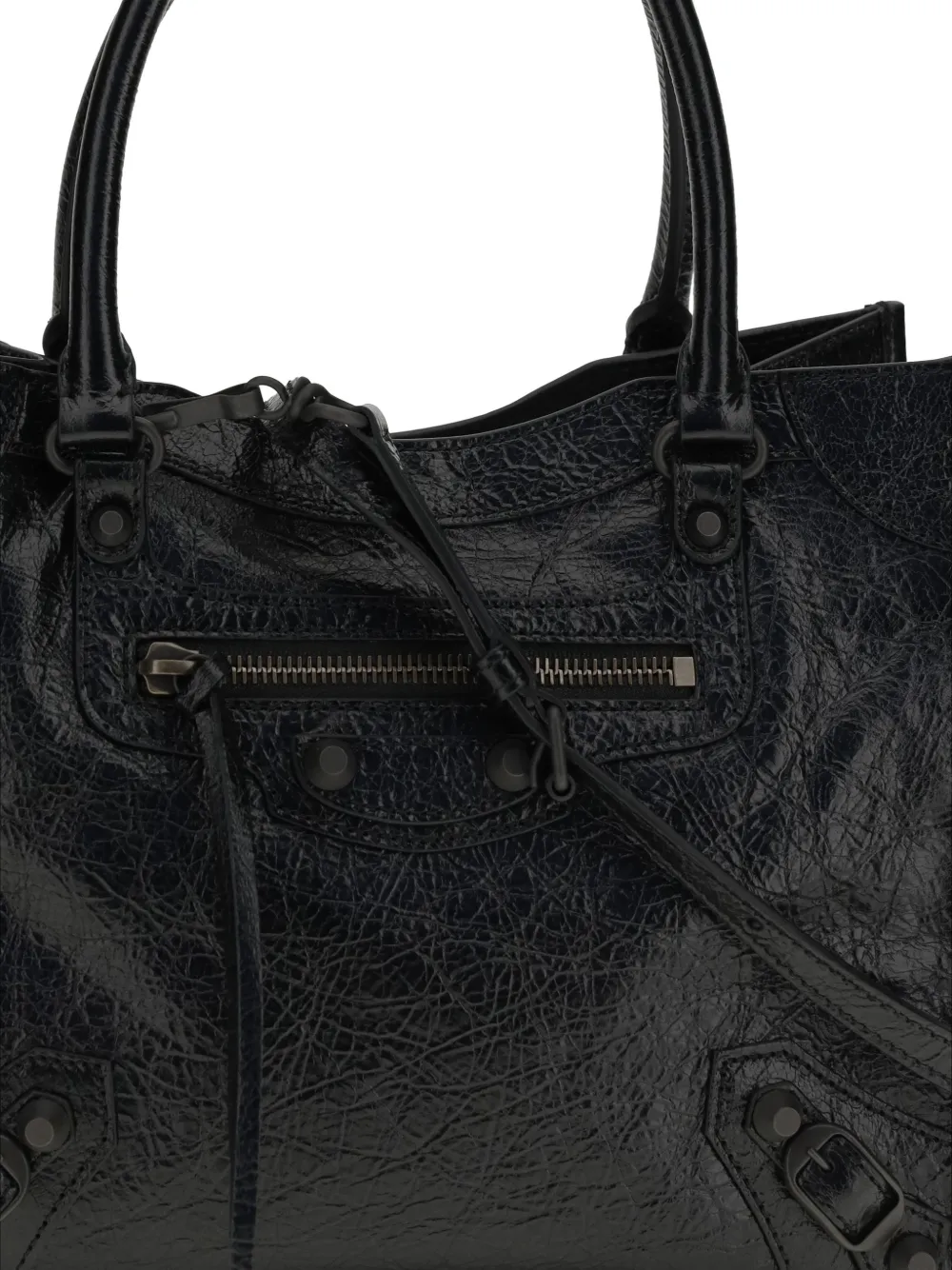 Balenciaga Le City mini-shopper van lamsleer Zwart